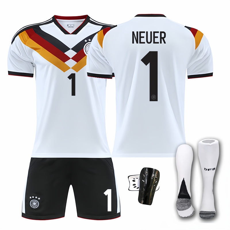 Beakey Germany Home NEUER #1 Soccer Jersey Kids Adult 4Pcs Jersey Kits