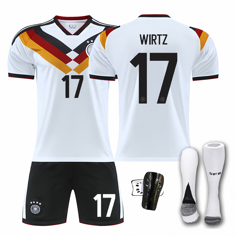Beakey Germany Home WIRTZ #17 Soccer Jersey Kids Adult 4Pcs Jersey Kits