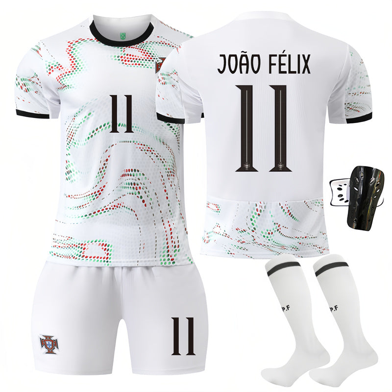 Beakey Portugal Away Jersey JOAO FELIX #11 Soccer Jersey Kids Adult 4Pcs Jersey Kits