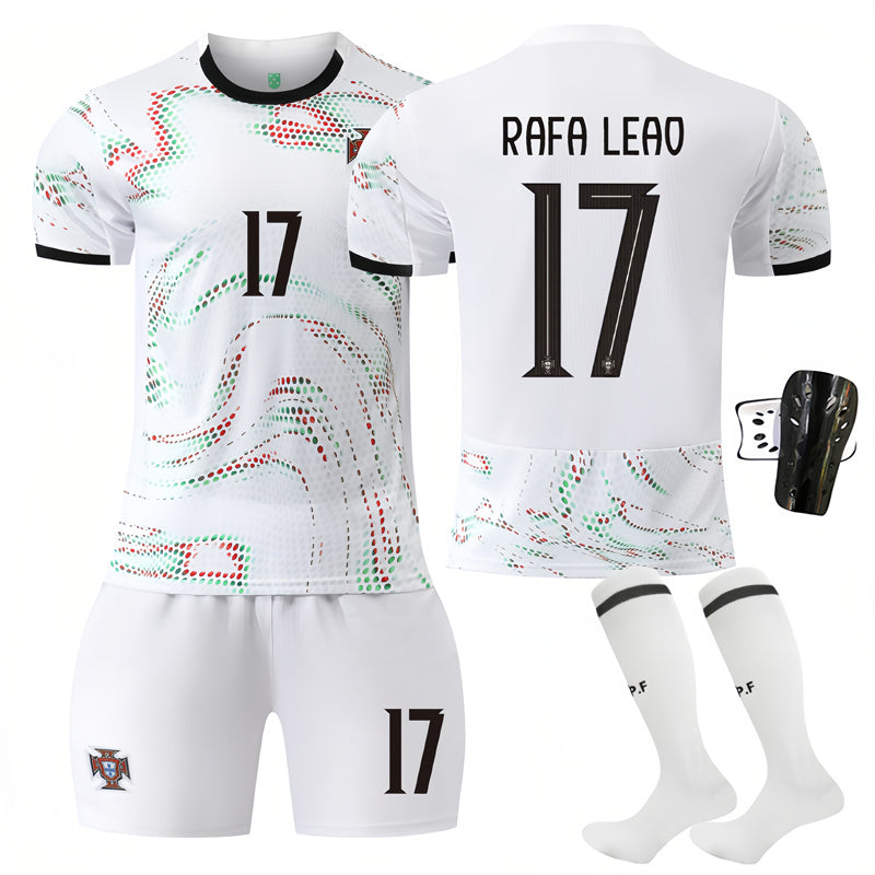 Beakey Portugal Away Jersey RAFA LEAO #17 Soccer Jersey Kids Adult 4Pcs Jersey Kits