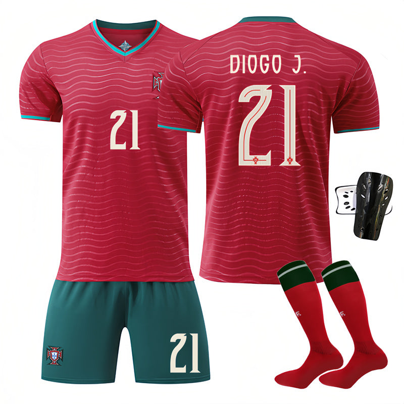 Beakey Portugal Special Jersey DIOGO J #21 Soccer Jersey Kids Adult 4Pcs Jersey Kits