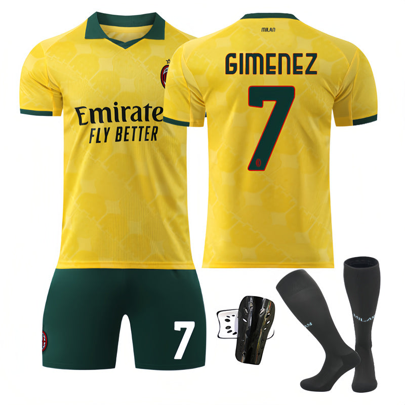Beakey AC Milan Second Away Jersey GIMENEZ #7 Soccer Jersey Kits for Adult Kids