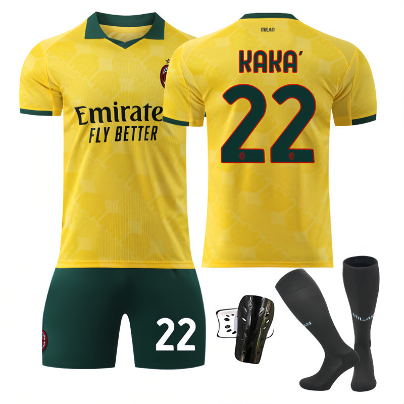 Beakey AC Milan Second Away Jersey KAKA #22 Soccer Jersey Kits for Adult Kids