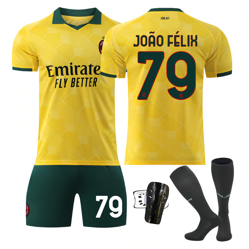 Beakey AC Milan Second Away Jersey JOAO FELIX #79 Soccer Jersey Kits for Adult Kids