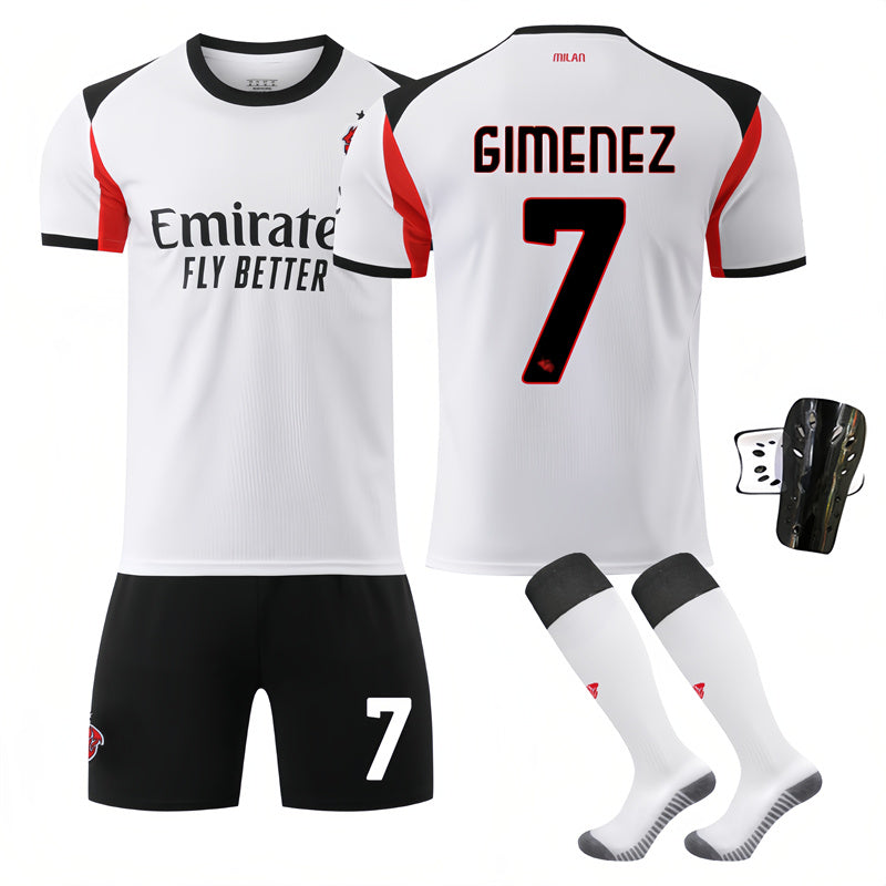 Beakey AC Milan Away Jersey GIMENEZ #7 Soccer Jersey Kids Adult 4Pcs Jersey Kits