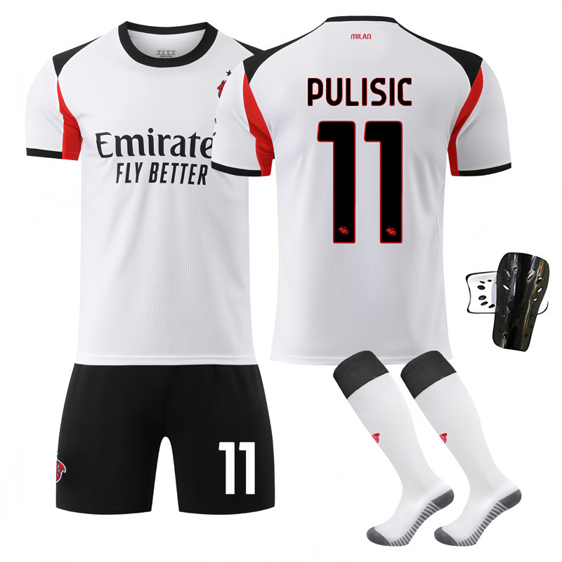 Beakey AC Milan Away Jersey PULISIC #11 Soccer Jersey Kids Adult 4Pcs Jersey Kits