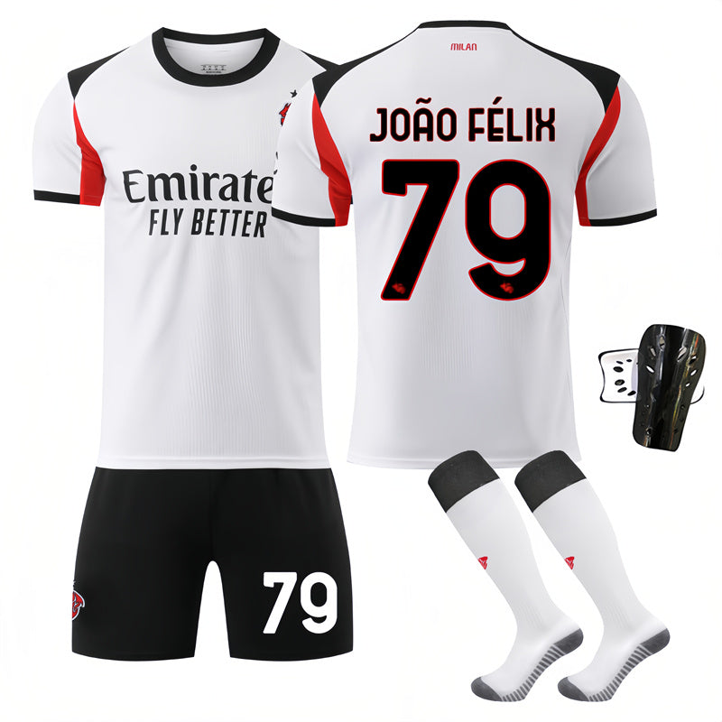 Beakey AC Milan Away Jersey JOAO FELIX #79 Soccer Jersey Kids Adult 4Pcs Jersey Kits