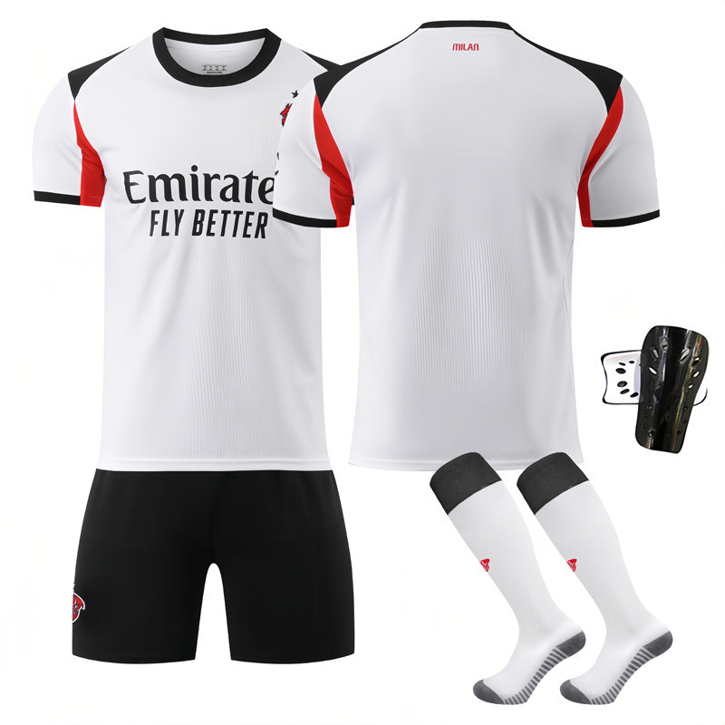 Beakey AC Milan Away Jersey Soccer Jersey Kids Adult 4Pcs Jersey Kits