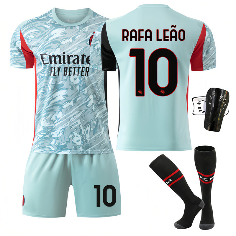Beakey AC Milan Goalkeeper Jersey RAFA LEAO #10 Soccer Jersey Kids Adult 4Pcs Jersey Kits