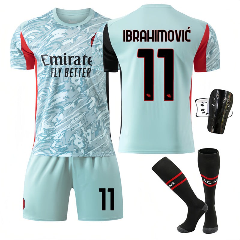 Beakey AC Milan Goalkeeper Jersey IBRAHIMOVIC #11 Soccer Jersey Kids Adult 4Pcs Jersey Kits