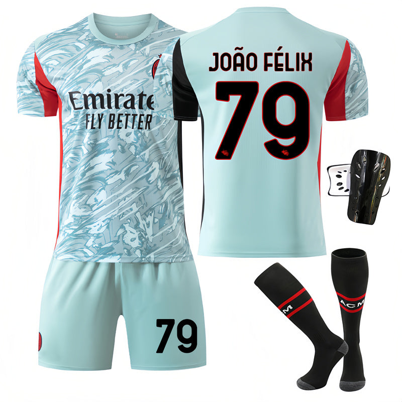 Beakey AC Milan Goalkeeper Jersey JOAO FELIX #79 Soccer Jersey Kids Adult 4Pcs Jersey Kits