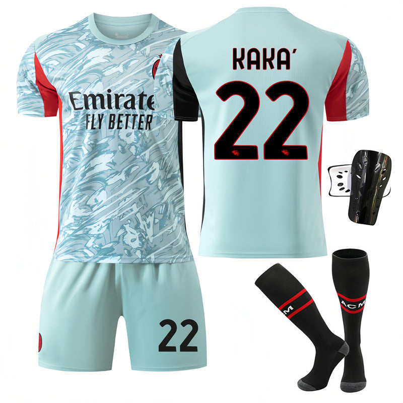 Beakey AC Milan Goalkeeper Jersey KAKA #22 Soccer Jersey Kids Adult 4Pcs Jersey Kits