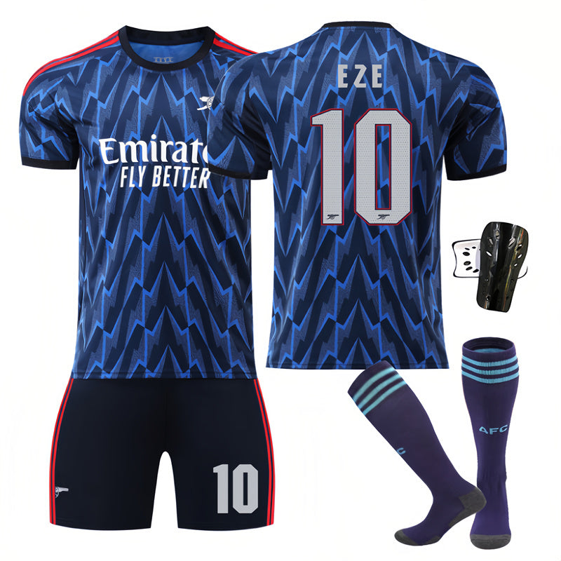 Beakey Arsenal UEFA Champions League Away Jersey EZE #10 Soccer Jersey Kids Adult 4Pcs Jersey Kits