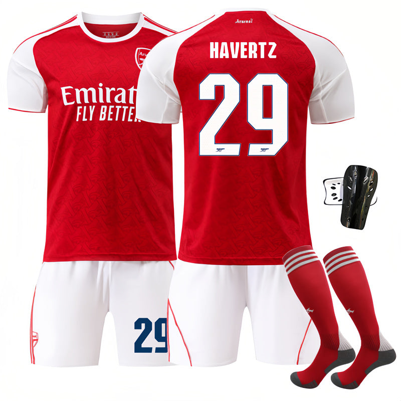 Beakey Arsenal UEFA Champions League Home Jersey HAVERTZ #29 Soccer Jersey Kids Adult 4Pcs Jersey Kits