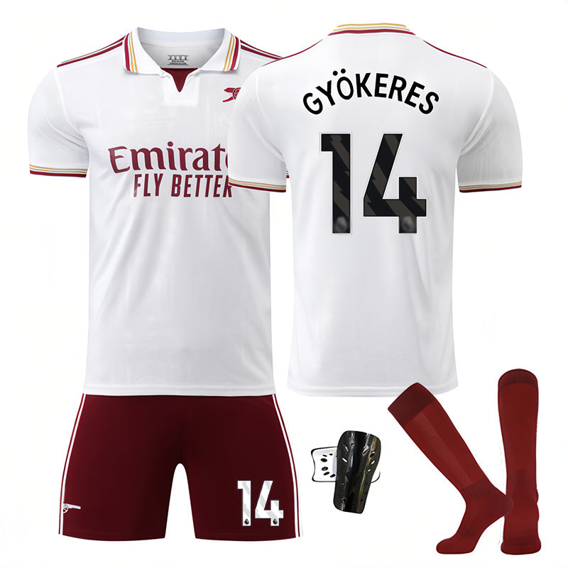 Beakey Arsenal Second Away Jersey GYOKERES #14 Soccer Jersey Kids Adult 4Pcs Jersey Kits