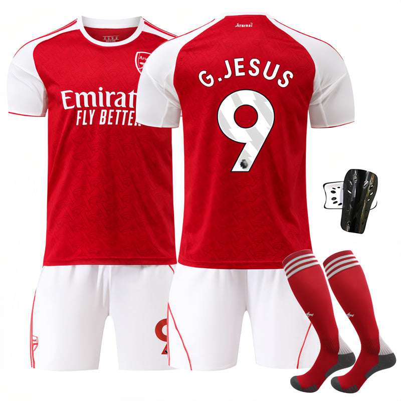Beakey Arsenal Home Jersey G JESUS #9 Soccer Jersey Kids Adult 4Pcs Jersey Kits