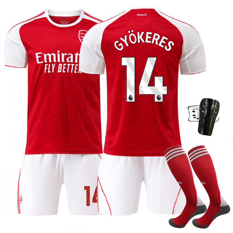Beakey Arsenal Home Jersey GYOKERES #14 Soccer Jersey Kids Adult 4Pcs Jersey Kits