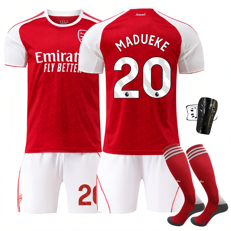 Beakey Arsenal Home Jersey MADUEKE #20 Soccer Jersey Kids Adult 4Pcs Jersey Kits