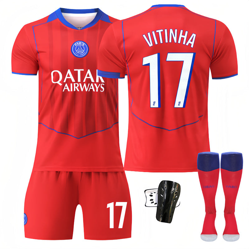 Beakey Paris Second Away Jersey VITINHA #17 Soccer Jersey Kids Adult 4Pcs Jersey Kits