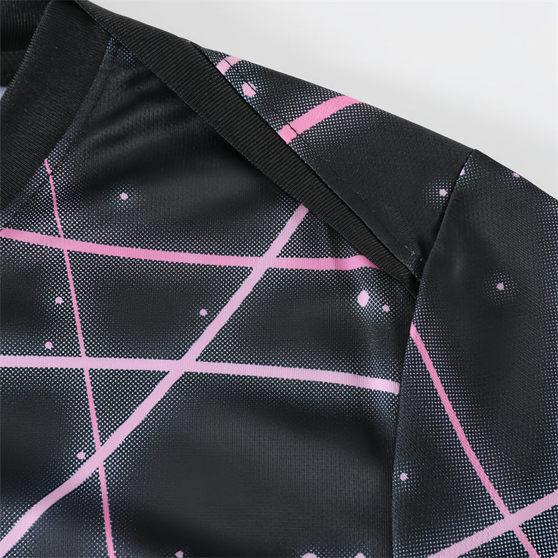Beakey Paris Pink Black Training Uniform Jersey D DOUE #14 Soccer Jersey Kids Adult 4Pcs Jersey Kits