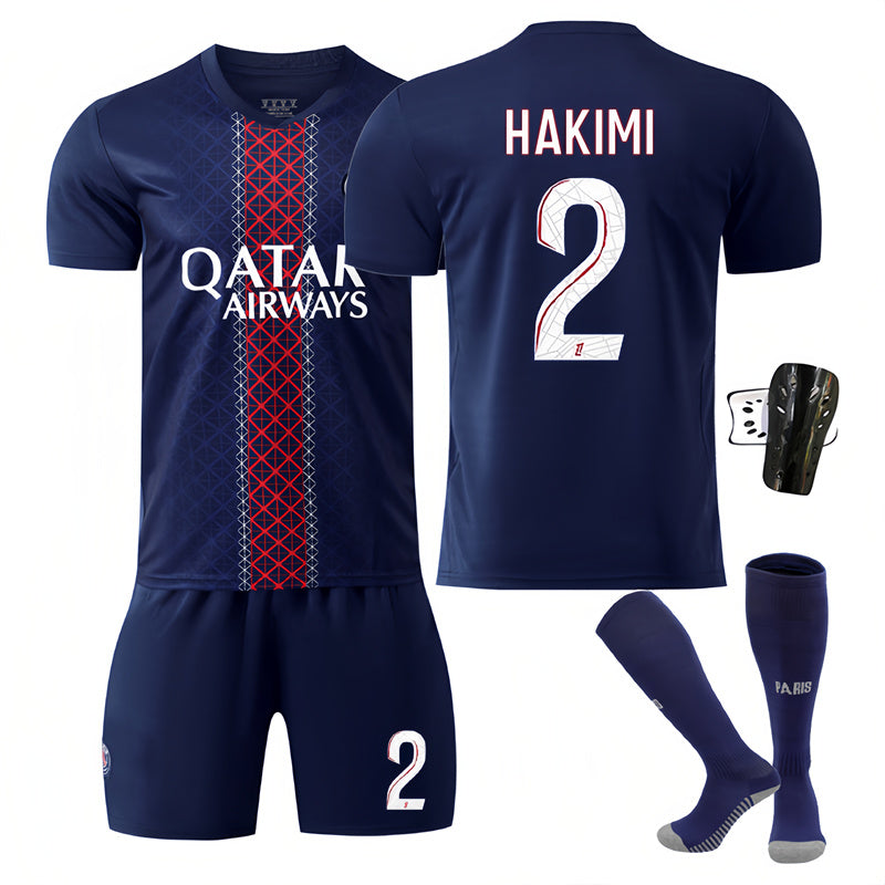 Beakey Paris 25 Old Model Number Home Jersey HAKIMI #2 Soccer Jersey Kids Adult 4Pcs Jersey Kits