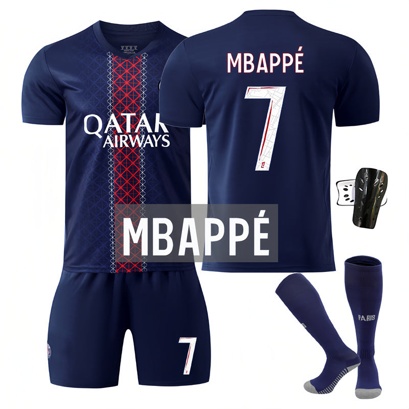 Beakey Paris 25 Old Model Number Home Jersey MBAPPE #7 Soccer Jersey Kids Adult 4Pcs Jersey Kits