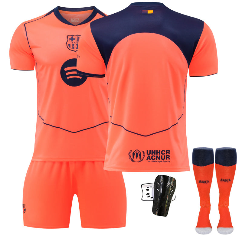 Beakey Barca Second Away UEFA Champions League Jersey Soccer Jersey Kids Adult 4Pcs Jersey Kits
