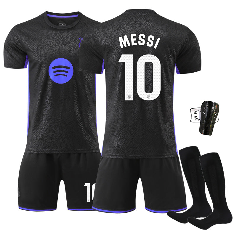 Beakey Barca Black Mamba Jersey MESSI #10 Soccer Jersey Kids Adult 4Pcs Jersey Kits