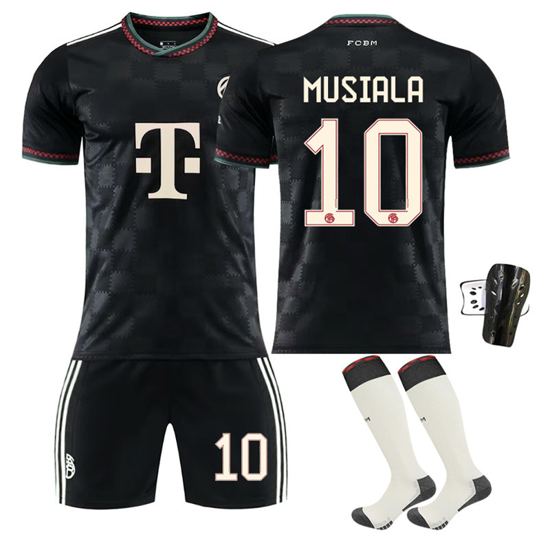 Beakey Bayern Second Away Jersey MUSIALA #10 Soccer Jersey Kids Adult 4Pcs Jersey Kits