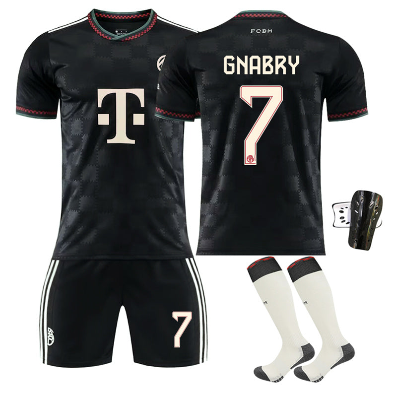 Beakey Bayern Second Away Jersey GNABRY #7 Soccer Jersey Kids Adult 4Pcs Jersey Kits