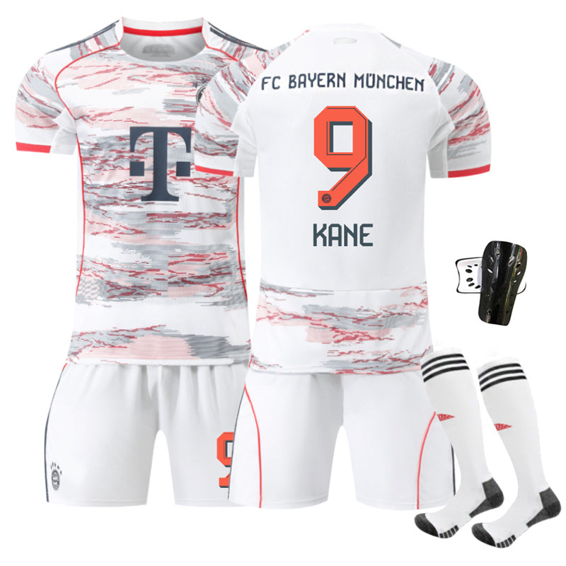 Beakey Bayern Away Jersey KANE #9 Soccer Jersey Kids Adult 4Pcs Jersey Kits