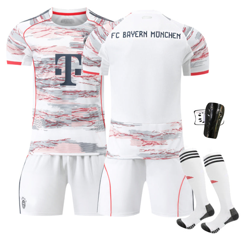 Beakey Bayern Away Jersey Soccer Jersey Kids Adult 4Pcs Jersey Kits