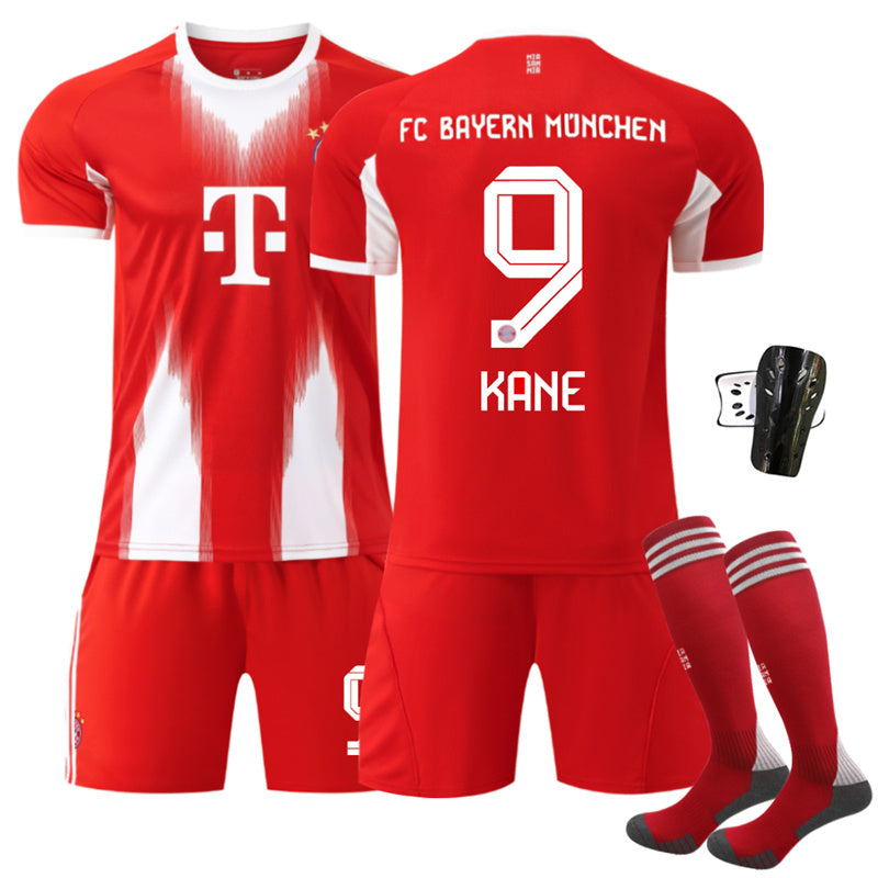 Beakey Bayern Home Jersey KANE #9 Soccer Jersey Kids Adult 4Pcs Jersey Kits