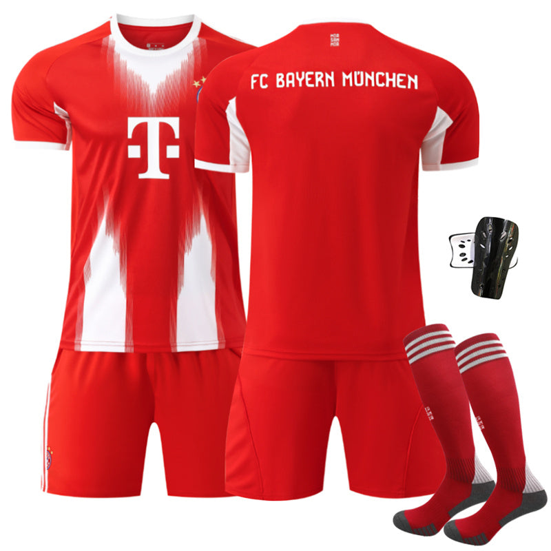 Beakey Bayern Home Jersey MUSIALA #42 Soccer Jersey Kids Adult 4Pcs Jersey Kits