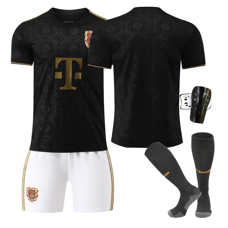 Beakey Bayern 125 Anniversary Black Jersey Soccer Jersey Kids Adult 4Pcs Jersey Kits