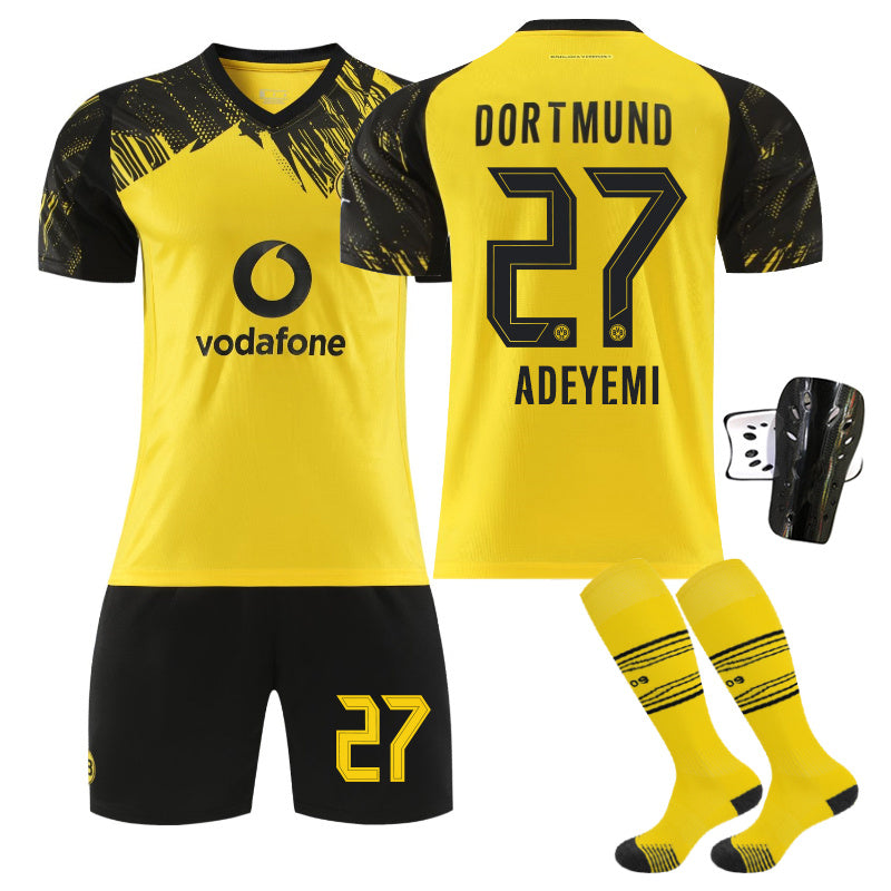 Beakey Dortmund Home Jersey ADEYEMI #27 Soccer Jersey Kids Adult 4Pcs Jersey Kits