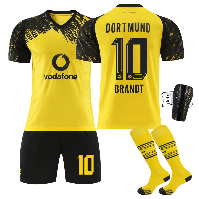 Beakey Dortmund Home Jersey BRANDT #10 Soccer Jersey Kids Adult 4Pcs Jersey Kits