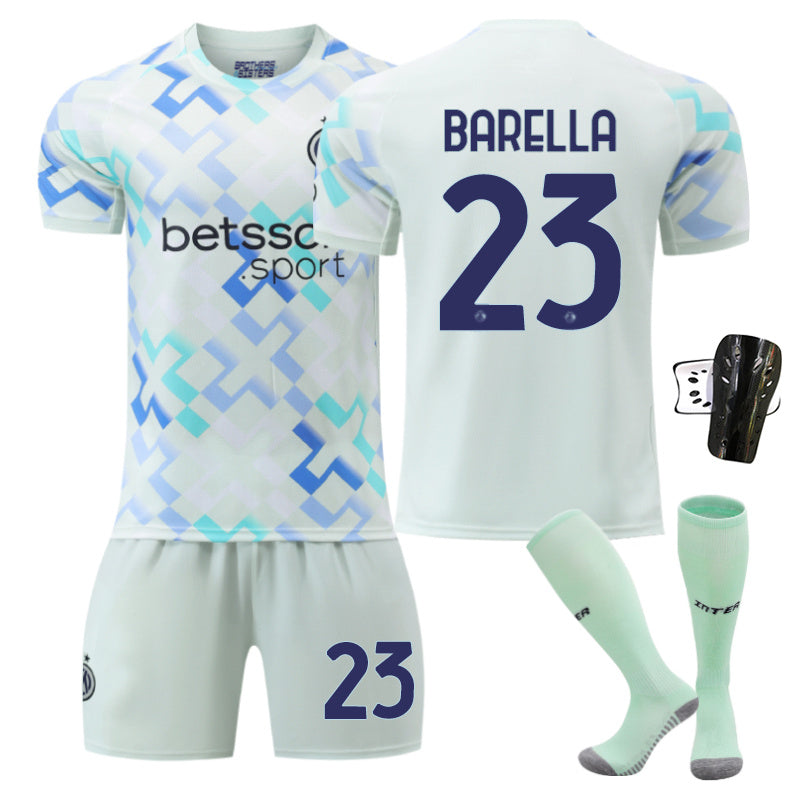 Beakey Inter Milan CF Away Jersey BARELLA #23 Soccer Jersey Kids Adult 4Pcs Jersey Kits
