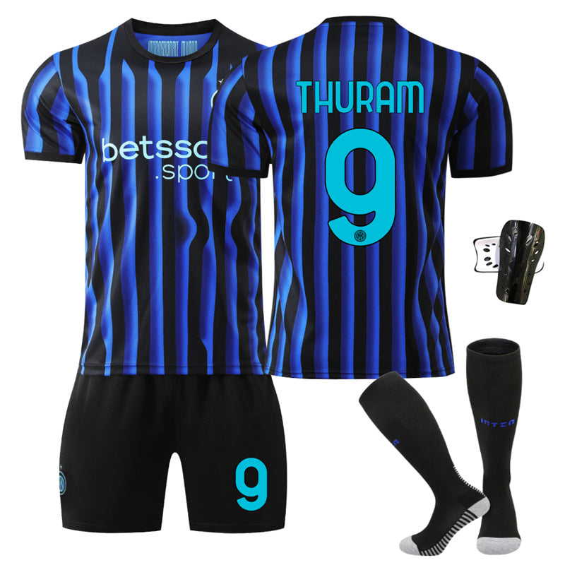 Beakey Inter Milan CF Home Jersey THURAM #9 Soccer Jersey Kids Adult 4Pcs Jersey Kits