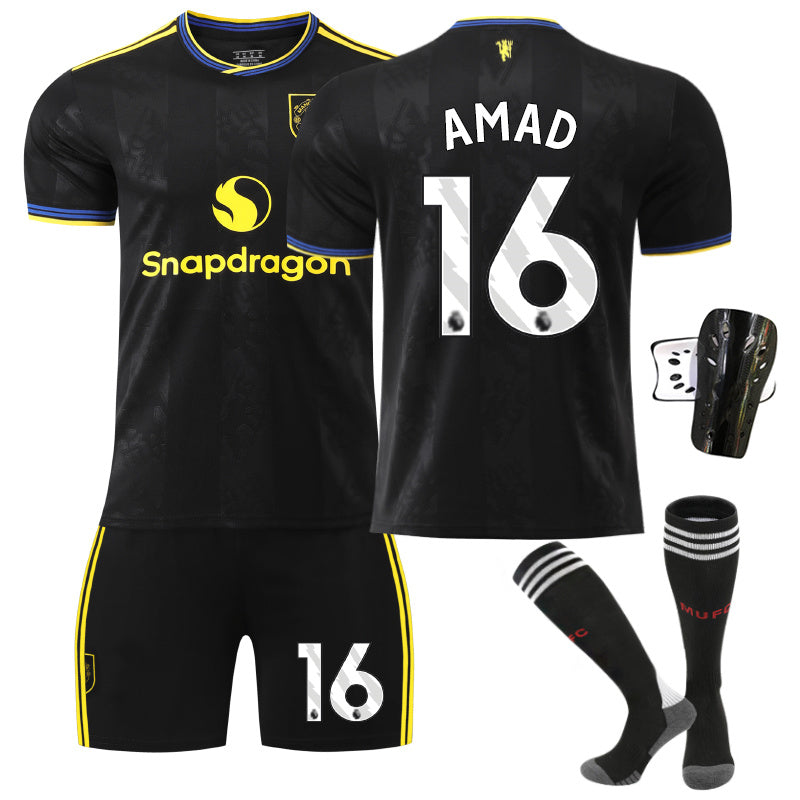 Beakey Red Devil Second Away Jersey AMAD #16 Soccer Jersey Kids Adult 4Pcs Jersey Kits