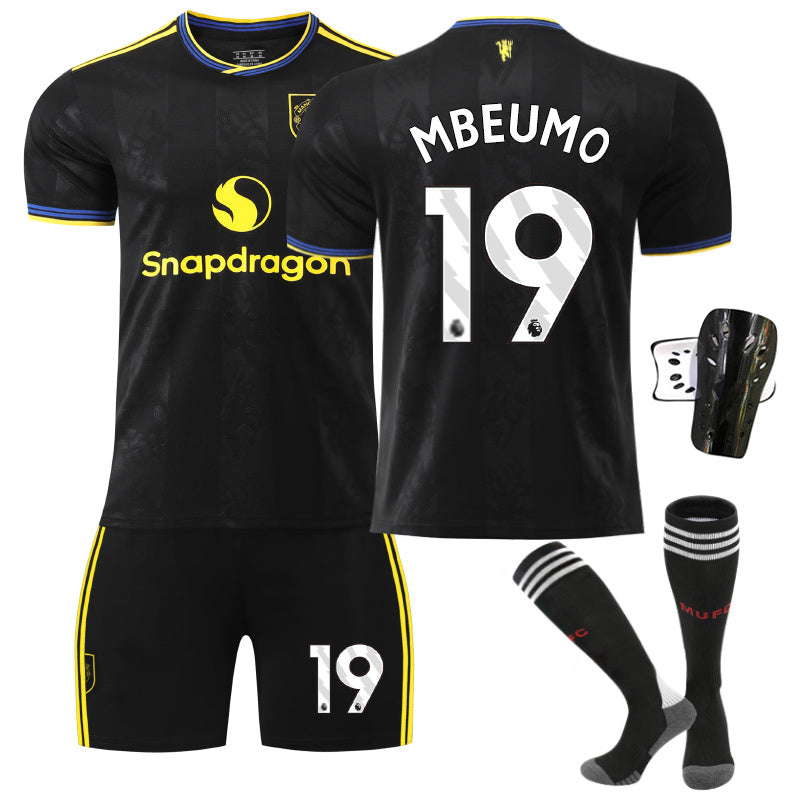 Beakey Red Devil Second Away Jersey MBEUMO #19 Soccer Jersey Kids Adult 4Pcs Jersey Kits