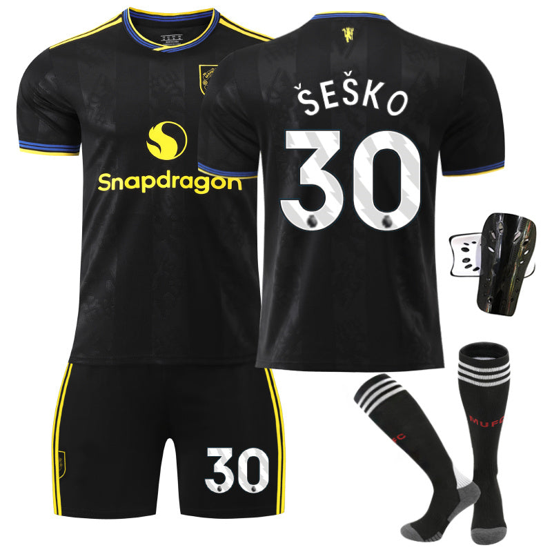 Beakey Red Devil Second Away Jersey SESKO #30 Soccer Jersey Kids Adult 4Pcs Jersey Kits