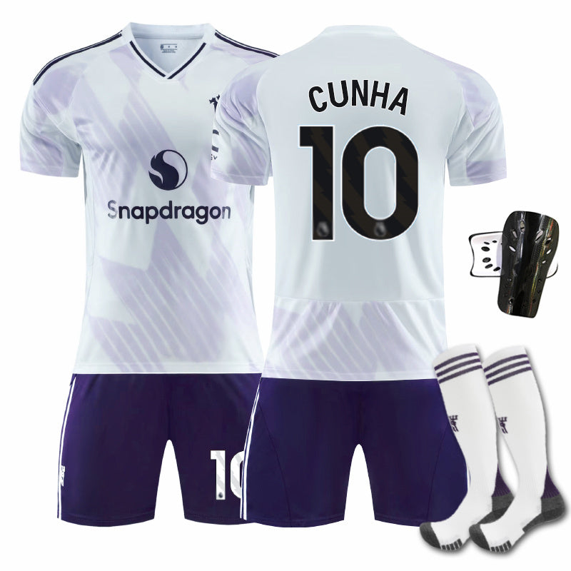 Beakey Red Devil Away Jersey CUNHA #10 Soccer Jersey Kids Adult 4Pcs Jersey Kits
