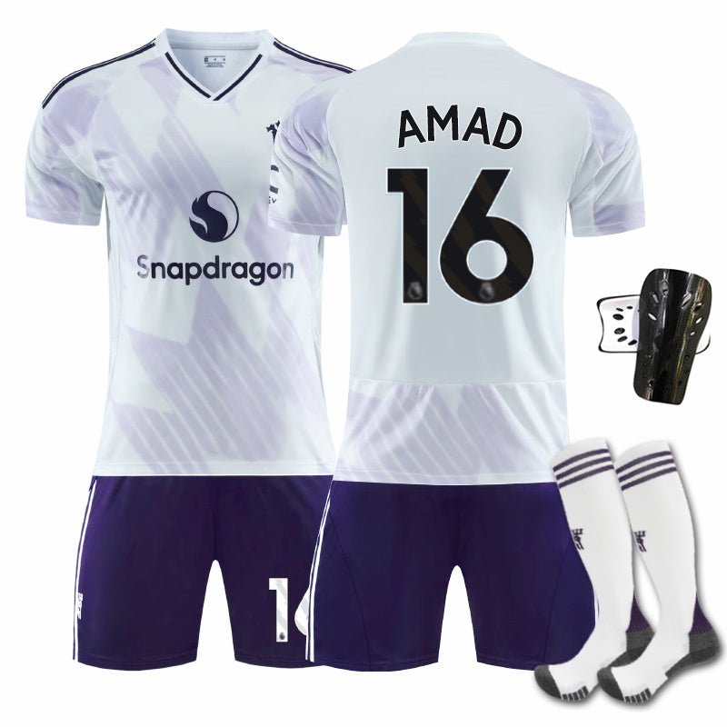 Beakey Red Devil Away Jersey AMAD #16 Soccer Jersey Kids Adult 4Pcs Jersey Kits