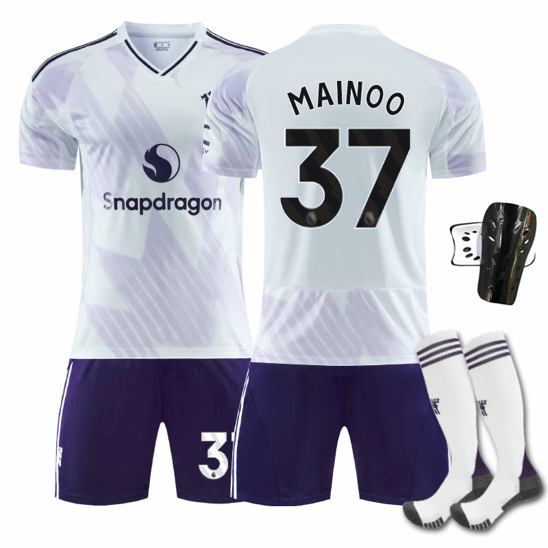Beakey Red Devil Away Jersey MAINOO #37 Soccer Jersey Kids Adult 4Pcs Jersey Kits