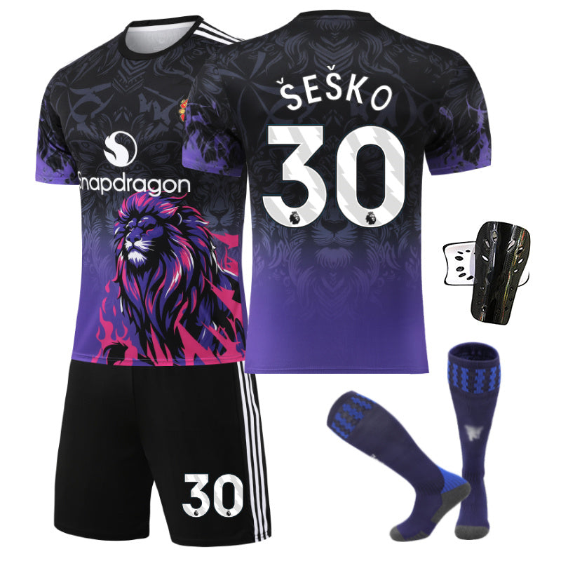 Beakey Red Devil Purple Lion Jersey SESKO #30 Soccer Jersey Kids Adult 4Pcs Jersey Kits