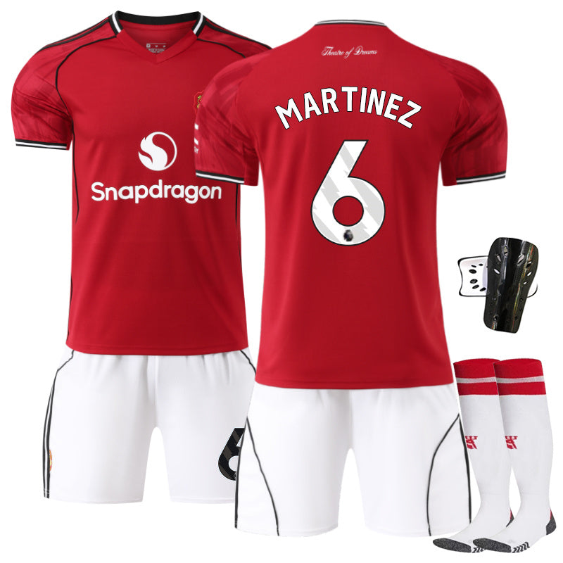 Beakey Red Devil Home Jersey RONALDO #7 Soccer Jersey Kids Adult 4Pcs Jersey Kits