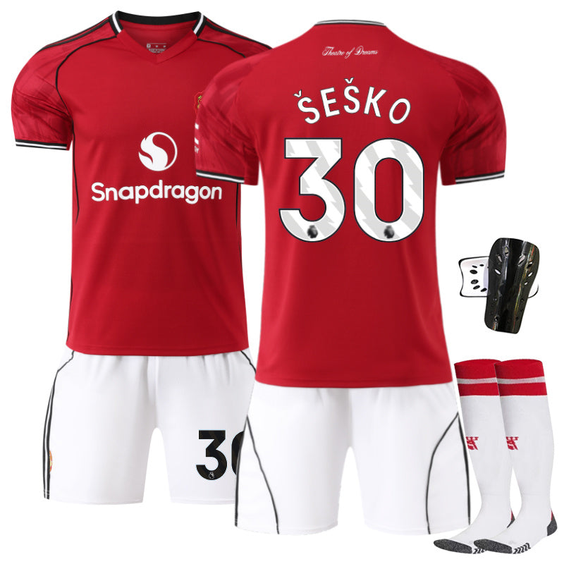 Beakey Red Devil Home Jersey SESKO #30 Soccer Jersey Kids Adult 4Pcs Jersey Kits
