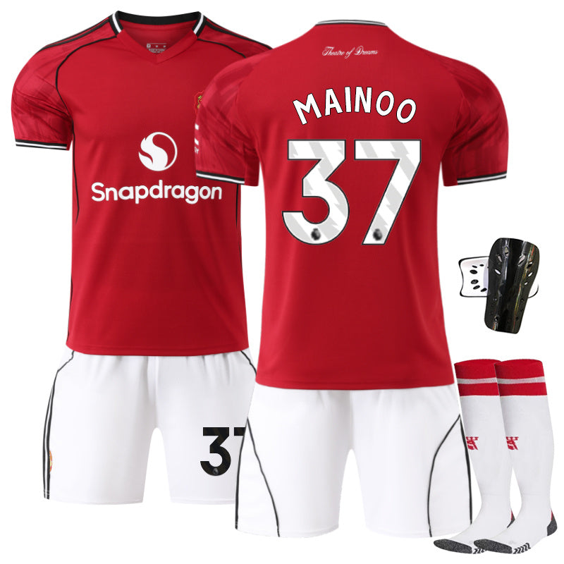 Beakey Red Devil Home Jersey MAINOO #37 Soccer Jersey Kids Adult 4Pcs Jersey Kits