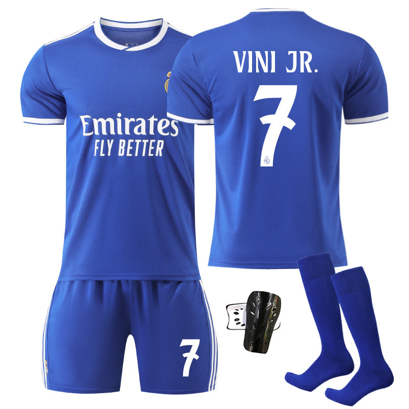 Beakey Real Madrid Special Edition Second Away Jersey VINI JR #7 Soccer Jersey Kids Adult 4Pcs Jersey Kits